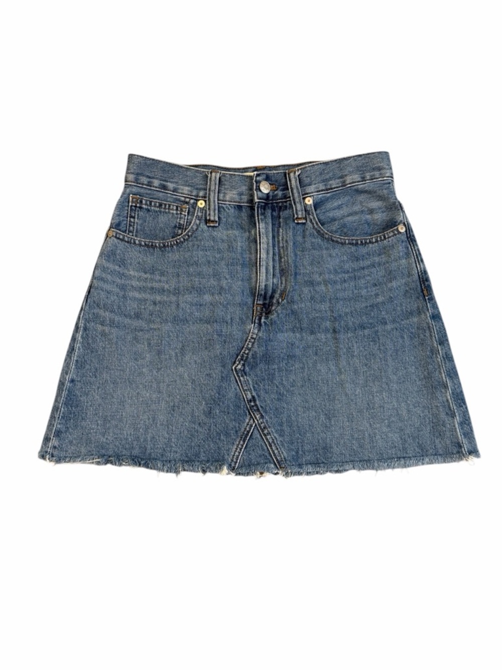 Madewell Rigid Denim A-Line Mini Skirt in Lakeline Wash Size 25 #2133 - Picture 4 of 7